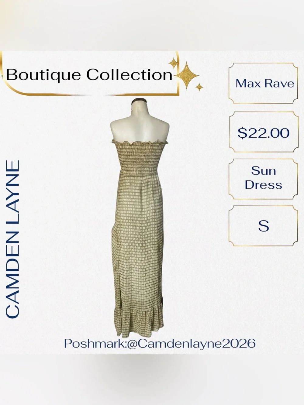 Max Rave Olive Green Strapless Smocked Maxi Dress - Picture 5 of 8